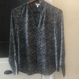 Calvin Klein B&W abstract snake print blouse.